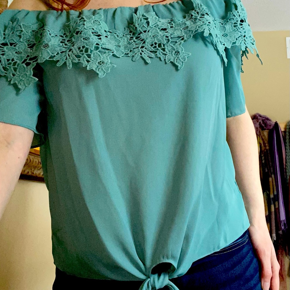 Off Shoulder Lacy Blouse